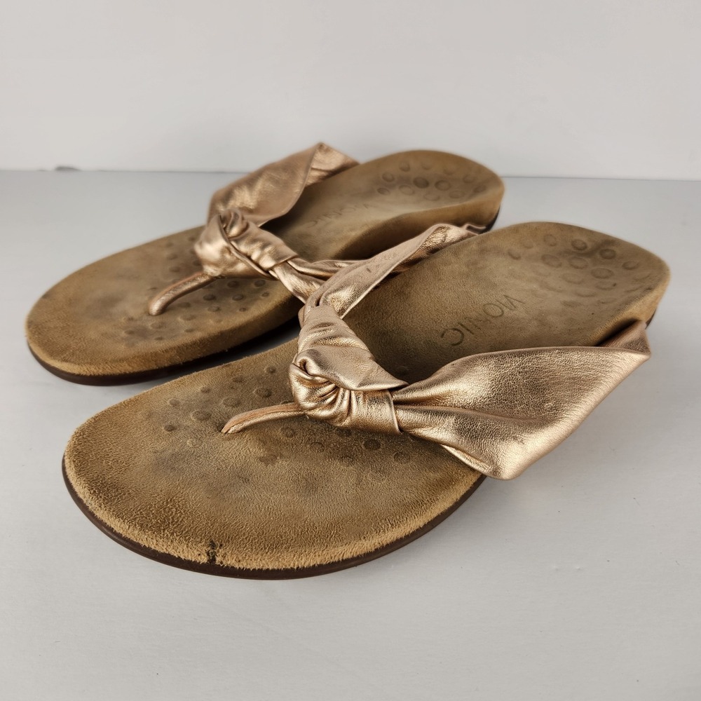 Vionic‎ Women's Metallic Rose Comfy Cushioned Thong Sandals Size 9